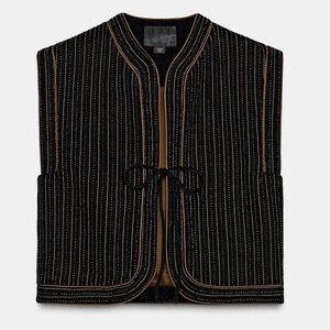 ZARA Limited Edition Velvet Puffer Vest – Medium – NWT RARE Quilted Waistcoat